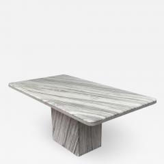 Mid Century Italian Post Modern Rectangular Marble Dining Table in White Gray - 2237219