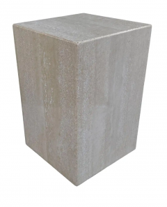 Mid Century Italian Post Modern Travertine Marble Cube Side Table or End Table - 2851714