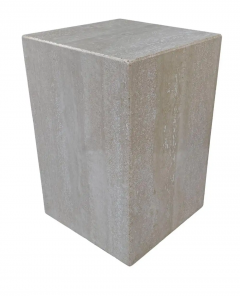 Mid Century Italian Post Modern Travertine Marble Cube Side Table or End Table - 2851716