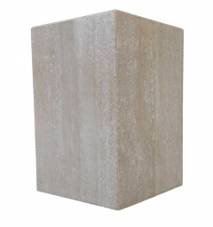 Mid Century Italian Post Modern Travertine Marble Cube Side Table or End Table - 2851771