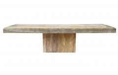 Mid Century Italian Post Modern Travertine Marble Rectangular Cocktail Table - 4333761
