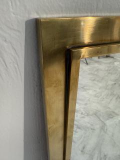 Mid Century Italian Rectangular Mirror with Brass Frame - 4308718