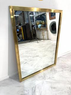 Mid Century Italian Rectangular Mirror with Brass Frame - 4308724
