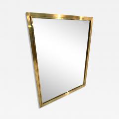 Mid Century Italian Rectangular Mirror with Brass Frame - 4310157