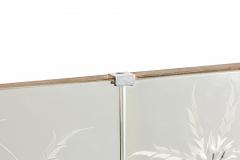 Mid Century Italian Rectangular Wall Mirror with Etched Glass Floral Border - 4172245