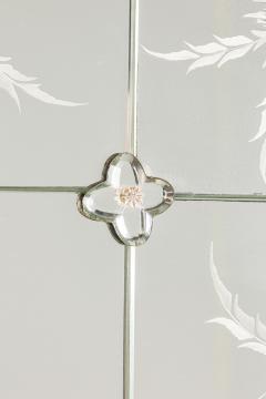 Mid Century Italian Rectangular Wall Mirror with Etched Glass Floral Border - 4172247