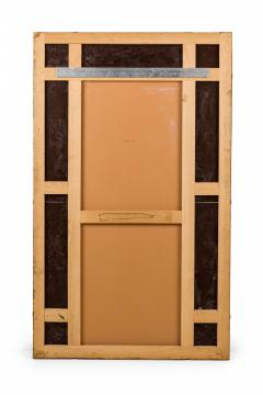 Mid Century Italian Rectangular Wall Mirror with Etched Glass Floral Border - 4172248