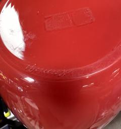 Mid Century Italian Red Vase By Venini 1960s - 3246431
