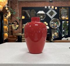 Mid Century Italian Red Vase By Venini 1960s - 3246435