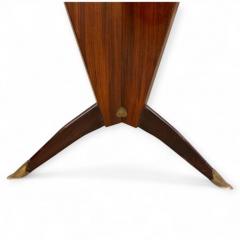 Mid Century Italian Rosewood Table with Cream Glass - 4386168
