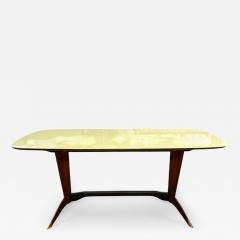 Mid Century Italian Rosewood Table with Cream Glass - 4439560