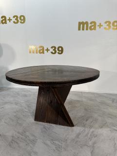 Mid Century Italian Round Wood Dining Table 1970s By Edoardo Landi - 3873367