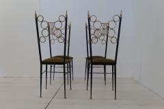 Mid Century Italian Set of 4 Chairs and Marble Table 1980s - 3146094