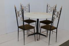 Mid Century Italian Set of 4 Chairs and Marble Table 1980s - 3146097