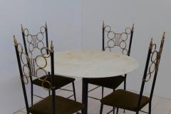 Mid Century Italian Set of 4 Chairs and Marble Table 1980s - 3146098