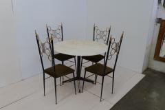 Mid Century Italian Set of 4 Chairs and Marble Table 1980s - 3146099