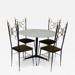 Mid Century Italian Set of 4 Chairs and Marble Table 1980s - 3149931
