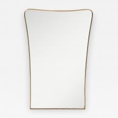 Mid Century Italian Shaped Brass Wall Mirror in Style of Gio Ponti - 4757935
