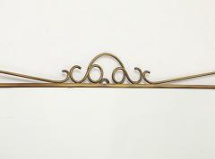 Mid Century Italian Shaped Brass Wall Mirror with Scroll Decorations - 4754685