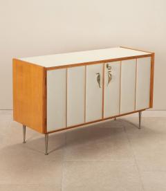 Mid Century Italian Sycamore and Brass Sideboard - 4344569