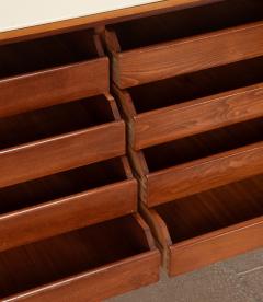 Mid Century Italian Sycamore and Brass Sideboard - 4344578
