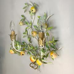 Mid Century Italian Tole Apple Fruits Wall Light - 3428821