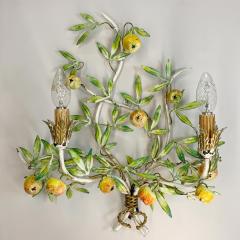 Mid Century Italian Tole Apple Fruits Wall Light - 3428828