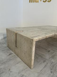Mid Century Italian Travertine Coffee Table by Studio A 1970s - 3470429