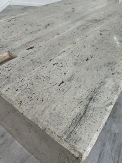 Mid Century Italian Travertine Coffee Table by Studio A 1970s - 3470430