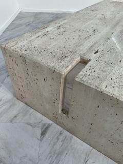 Mid Century Italian Travertine Coffee Table by Studio A 1970s - 3470431
