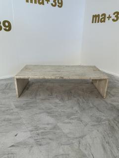 Mid Century Italian Travertine Coffee Table by Studio A 1970s - 3470432