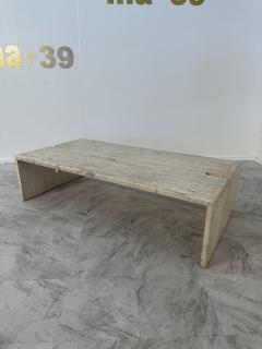 Mid Century Italian Travertine Coffee Table by Studio A 1970s - 3470434