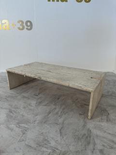 Mid Century Italian Travertine Coffee Table by Studio A 1970s - 3470435