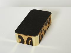 Mid Century Italian brass leopard fur jewellery box 1970 - 2926326