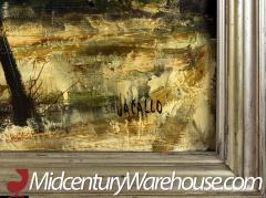 Mid Century Jacallo Architectural Landscape Signed Oil on Canvas Painting - 2355202