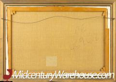 Mid Century Jacallo Architectural Landscape Signed Oil on Canvas Painting - 2355203