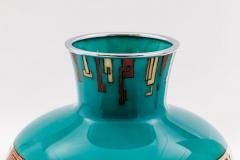 Mid Century Japanese Cloisonn Enamel Vase Attributed to Sato with Geometric - 4556759