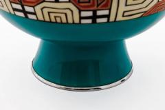 Mid Century Japanese Cloisonn Enamel Vase Attributed to Sato with Geometric - 4556760