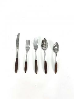 Mid Century Japanese Silverware Set with Wood Handles - 3419791