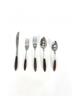 Mid Century Japanese Silverware Set with Wood Handles - 3419794