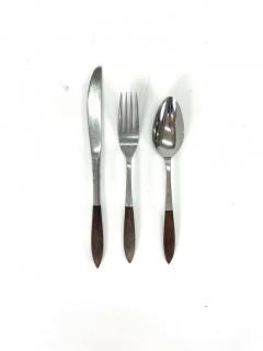 Mid Century Japanese Silverware Set with Wood Handles - 3419813