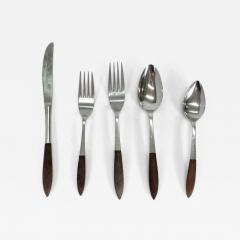 Mid Century Japanese Silverware Set with Wood Handles - 3423614