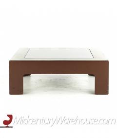 Mid Century Laminate Burlwood and Glass Coffee Table - 3117196