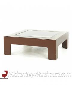 Mid Century Laminate Burlwood and Glass Coffee Table - 3117197