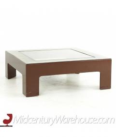 Mid Century Laminate Burlwood and Glass Coffee Table - 3117200
