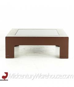 Mid Century Laminate Burlwood and Glass Coffee Table - 3117201