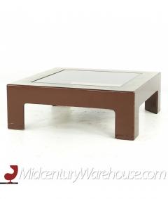 Mid Century Laminate Burlwood and Glass Coffee Table - 3117202