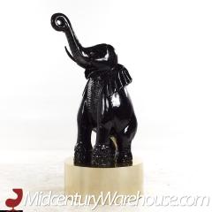 Mid Century Large Brass Base Elephant Sculptures Pair - 3695658