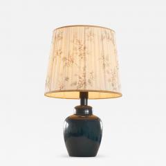 Mid Century Large Dark Blue Table Lamp with Wonderful Original Shade 1960s - 4610205