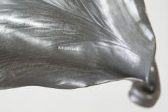 Mid Century Leaf Shaped Vide Poche in Pewter 1960s - 4582682
